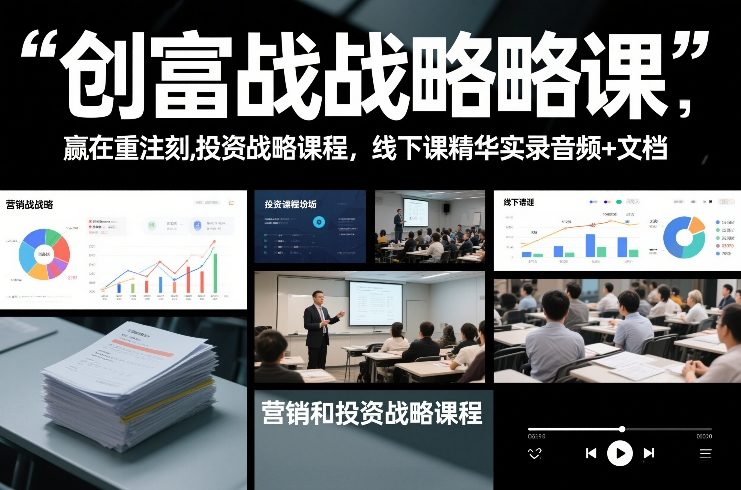 创富战略课，赢在重注时刻，营销和投资战略课程，线下课精华实录音频+文档-一世倾承云网创