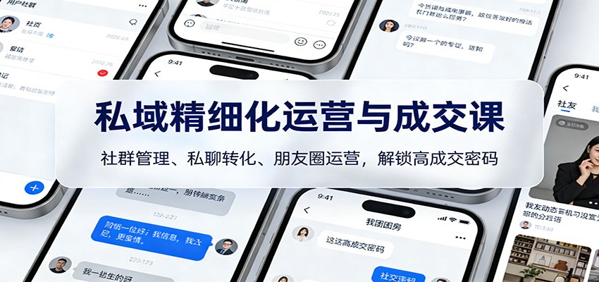 私域精细化运营与成交课：社群管理、私聊转化、朋友圈运营，解锁高成交密码-一世倾承云网创