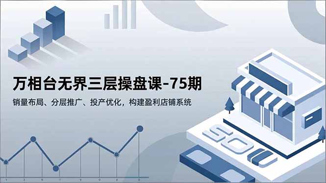 万相台无界三层操盘课-75期，销量布局、分层推广、投产优化，构建盈利店铺系统-一世倾承云网创