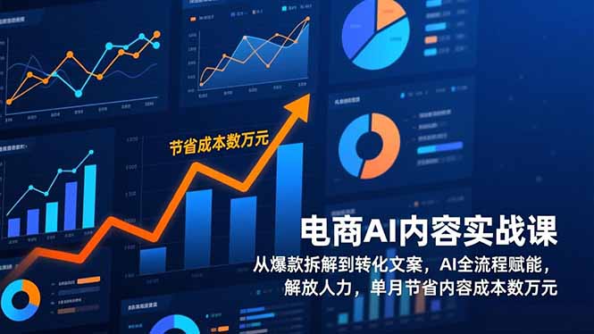 电商AI内容实战课，从爆款拆解到转化文案，AI全流程赋能，解放人力，单月节省内容成本数万元-一世倾承云网创