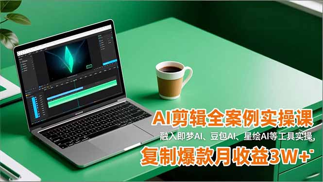 AI剪辑全案例实操课，融入即梦AI、豆包AI、星绘AI等工具实操，复制爆款月收益3W+-一世倾承云网创