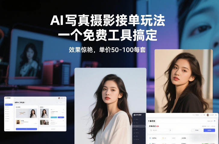 AI写真摄影接单玩法，一个免费工具搞定，效果惊艳，单价50-100每套-一世倾承云网创