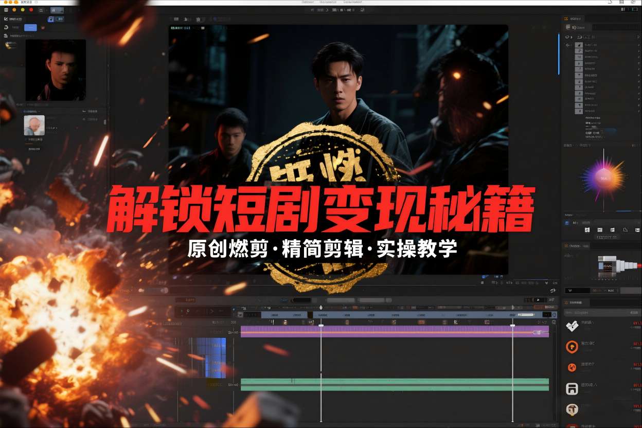 短剧拉新之原创燃剪精简剪辑实操课，解锁短剧变现秘籍-一世倾承云网创