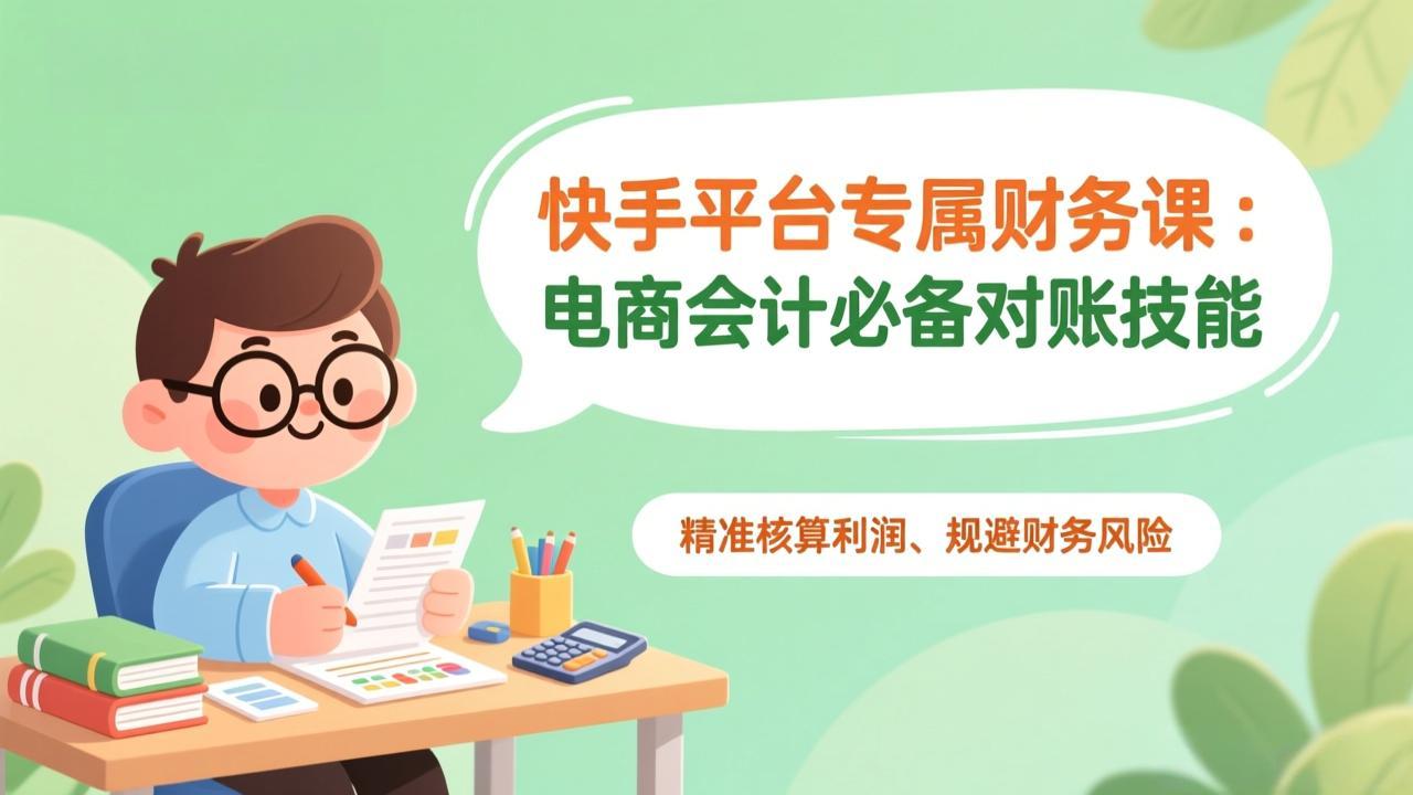 快手平台专属财务课：电商会计必备对账技能，精准核算利润、规避财务风险-一世倾承云网创