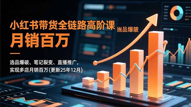 小红书带货全链路高阶课，选品爆破、笔记裂变、直播推广，实现多店月销百万(更新25年12月-一世倾承云网创