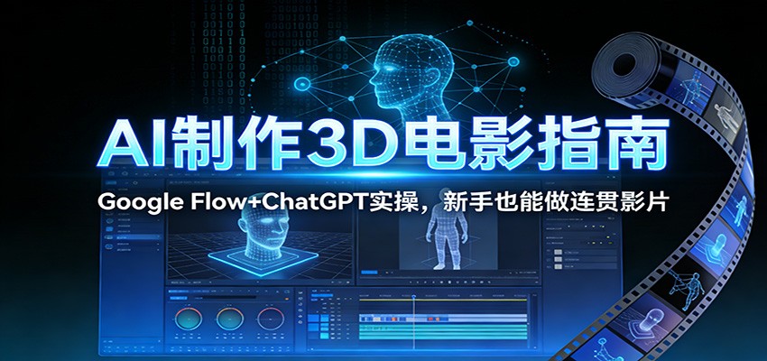 AI制作3D电影指南：Google Flow+ChatGPT实操，新手也能做连贯影片-一世倾承云网创