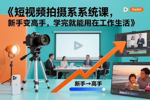 短视频拍摄系统课，新手变高手，学完就能用在工作生活-一世倾承云网创
