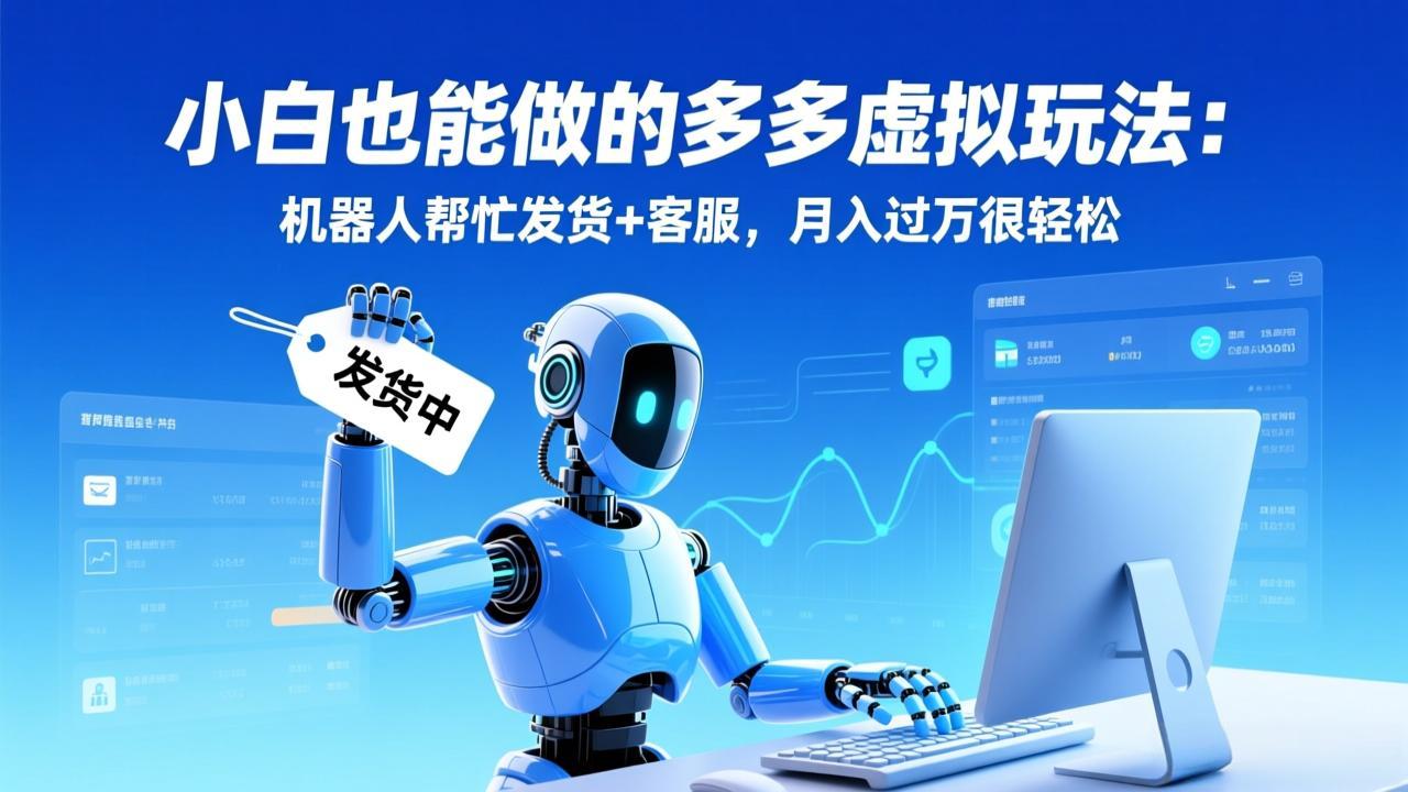 小白也能做的多多虚拟玩法：机器人帮忙发货+客服，月入过万很轻松-一世倾承云网创