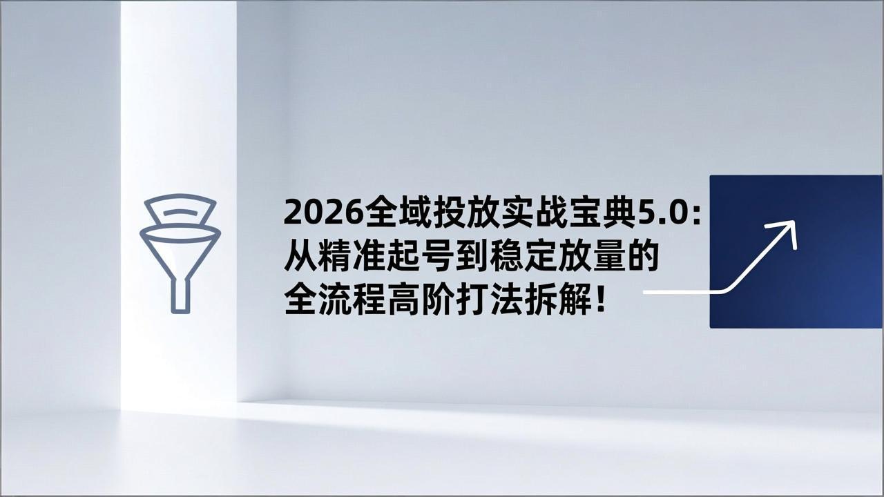 2026全域投放实战宝典5.0：从精准起号到稳定放量的全流程高阶打法拆解！-一世倾承云网创