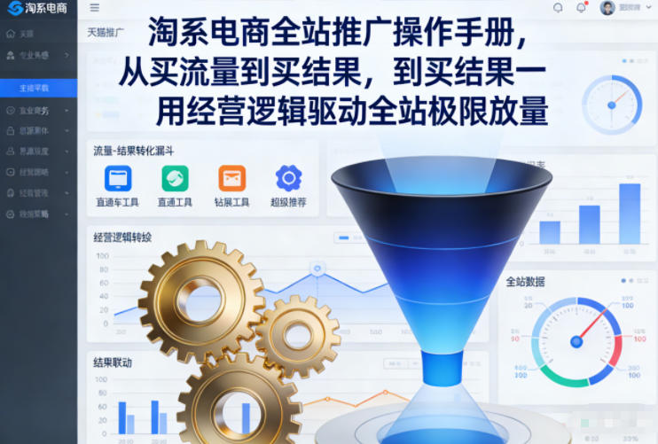 淘系电商全站推广操作手册，从买流量到买结果一用经营逻辑驱动全站极限放量-一世倾承云网创