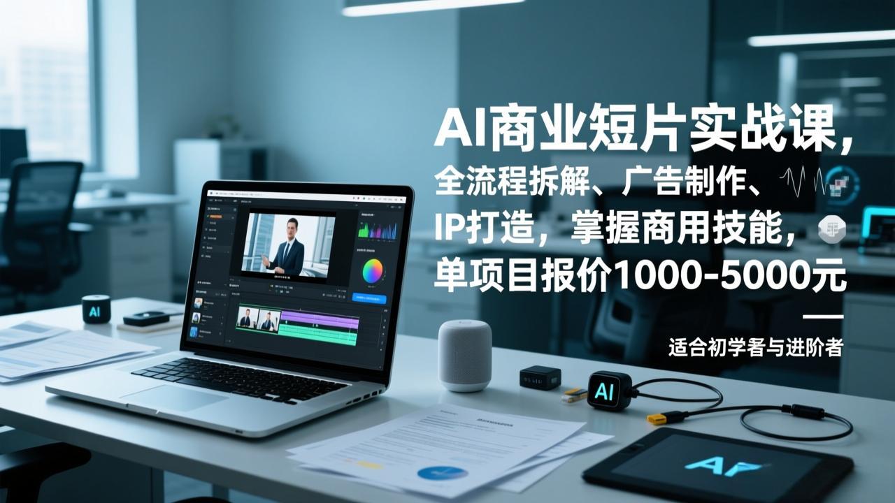 AI商业短片实战课，全流程拆解、广告制作、IP打造，掌握商用技能，单项目报价1000-5000元-一世倾承云网创