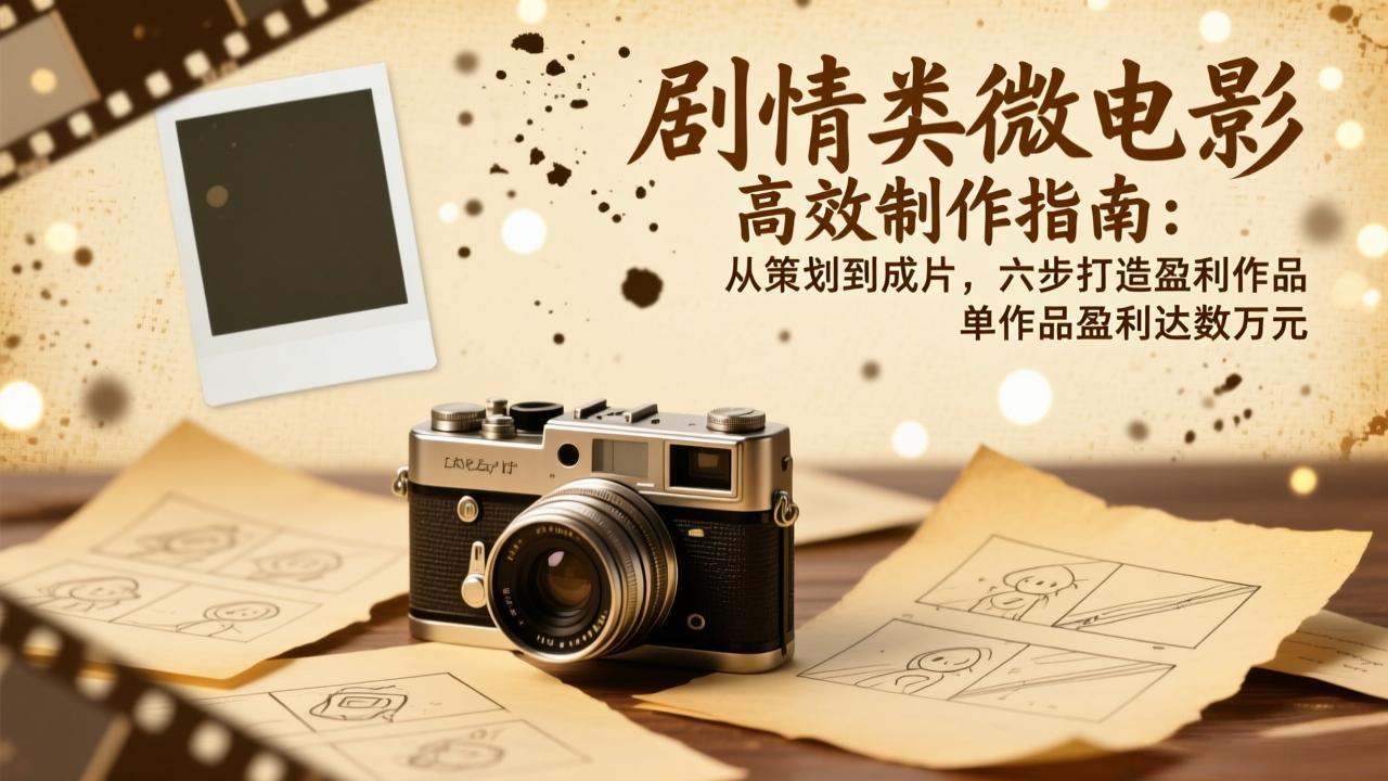 剧情类微电影高效制作指南：从策划到成片，六步打造盈利作品，单作品盈利达数万元-一世倾承云网创