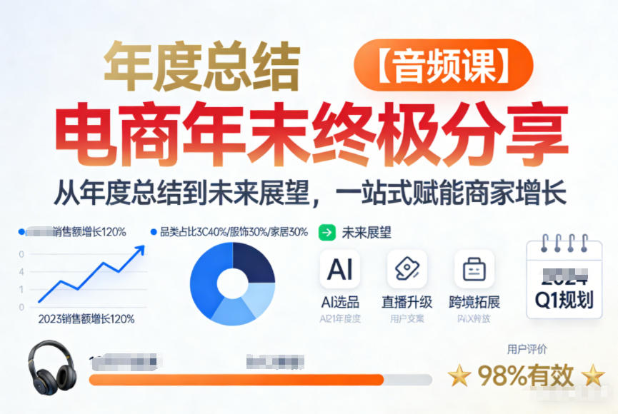 电商年未终极分享，从年度总结到未来展望，一站式赋能商家增长【音频课】-一世倾承云网创