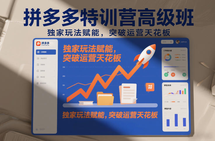 拼多多特训营高阶班，独家玩法赋能，突破运营天花板(更新26年1月)-一世倾承云网创