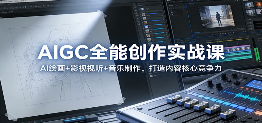 AIGC全能创作实战课：AI绘画+影视视听+音乐制作，打造内容核心竞争力-一世倾承云网创