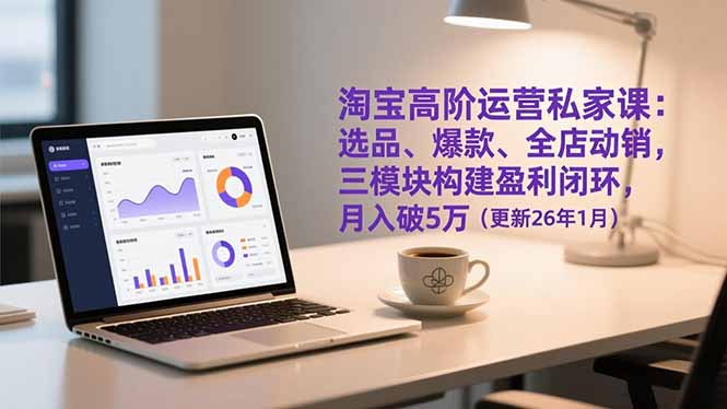 淘宝高阶运营私家课：选品、爆款、全店动销，三模块构建盈利闭环，月入破5万(更新26年1月-一世倾承云网创