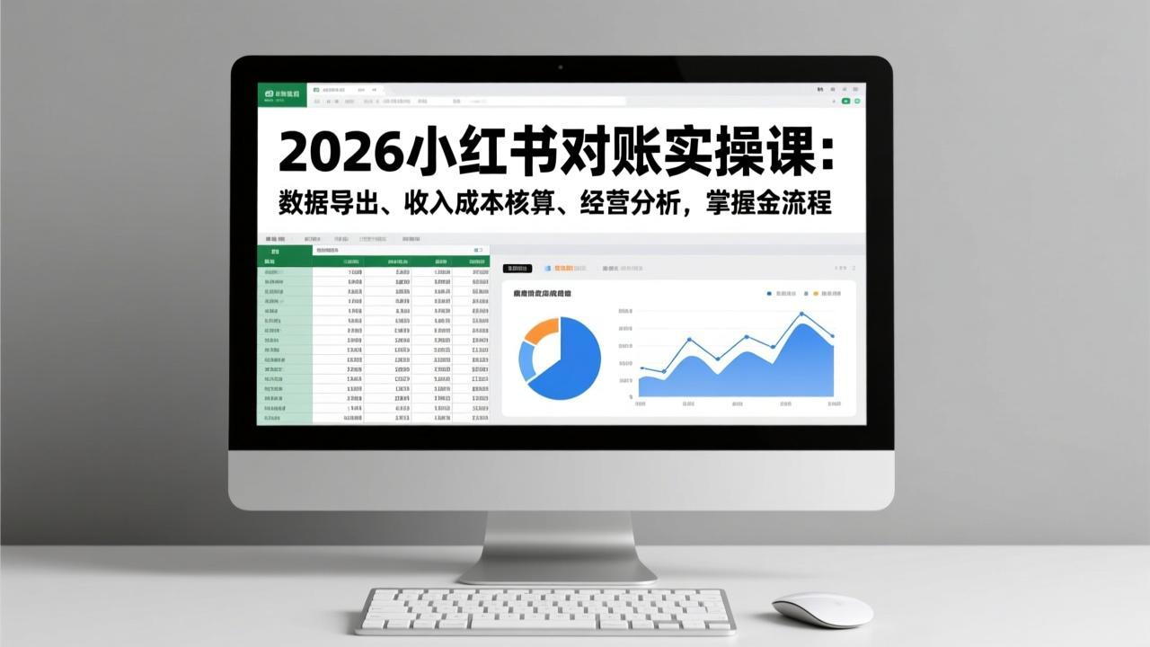 2026小红书对账实操课：数据导出、收入成本核算、经营分析，掌握全流程-一世倾承云网创