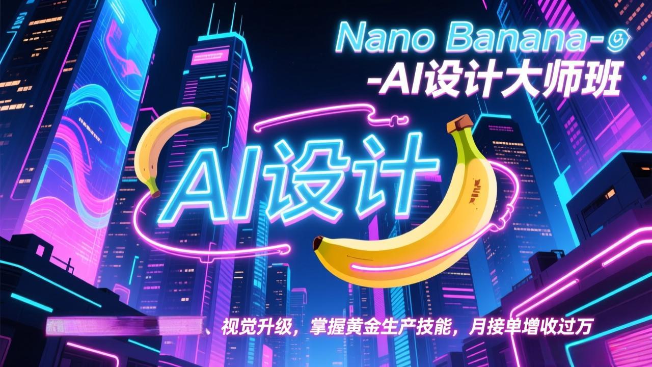 Nano Banana-AI设计大师班，修图合成、广告创作、视觉升级，掌握黄金生产技能，月接单增收过万-一世倾承云网创