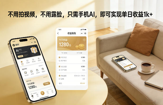 不用拍视频，不用露脸，只需手机AI，即可实现单日收益1k+【揭秘】-一世倾承云网创