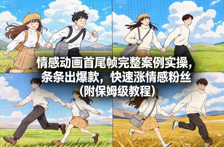 情感动画首尾帧完整案例实操，条条出爆款，快速涨情感粉丝(附保姆级教程)-一世倾承云网创