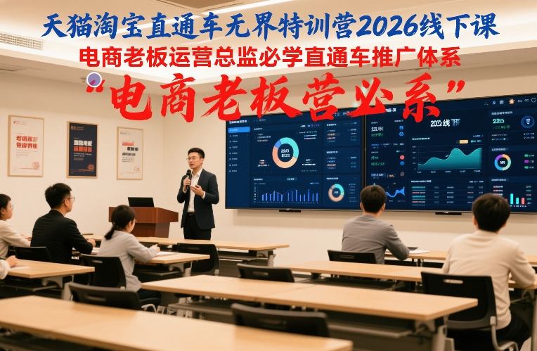 天猫淘宝直通车无界特训营2026线下课，电商老板运营总监必学直通车推广体系-一世倾承云网创