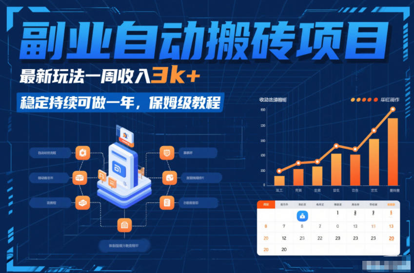 副业自动搬砖项目，最新玩法一周收入3k+，稳定持续可做一年，保姆级教程【揭秘】-一世倾承云网创