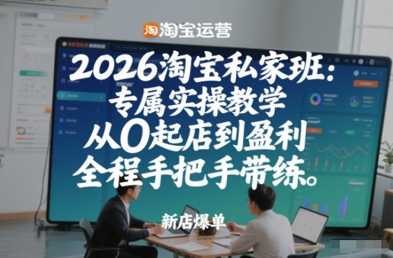 2026淘宝私家班：专属实操教学，从0起店到盈利，全程手把手带练-一世倾承云网创