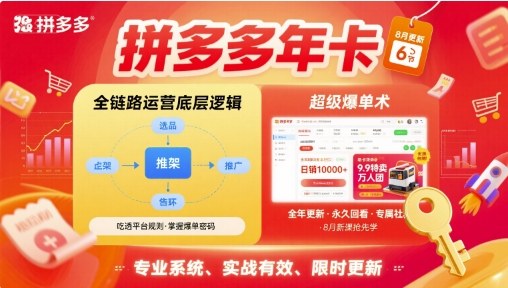 拼多多年卡，拼多多全链路运营底层逻辑，超级爆单术【更新12月】-一世倾承云网创