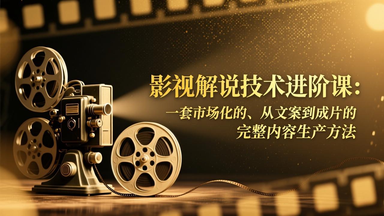 影视解说技术进阶课：一套市场化的、从文案到成片的完整内容生产方法-一世倾承云网创