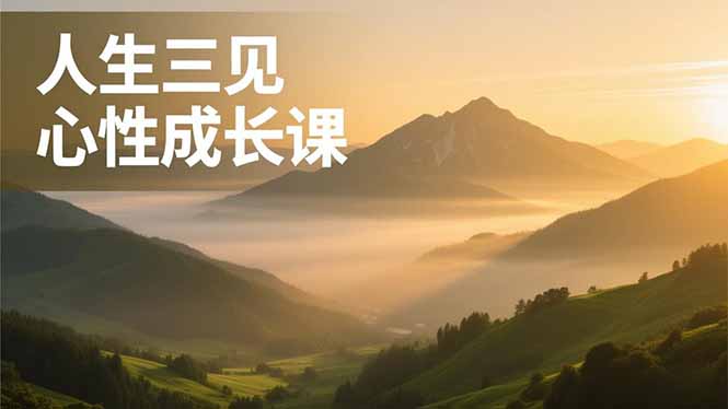 人生三见心性成长课，见天地众生自己，搞透人性安顿身心，活出清晰自我，内在富足无价-一世倾承云网创