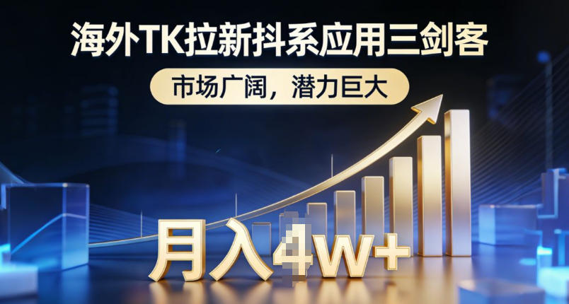 海外TK拉新抖系应用三剑客，市场广阔，潜力巨大，月入1w+-一世倾承云网创