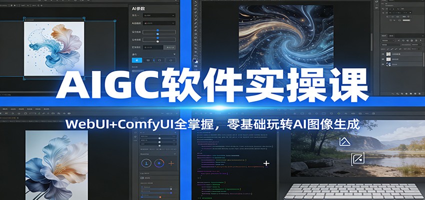 AIGC软件实操课：WebUI+ComfyUI全掌握，零基础玩转AI图像生成-一世倾承云网创