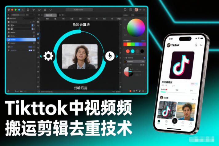 Tiktok中视频纯搬运剪辑去重技术，外来技术，自行测试-一世倾承云网创