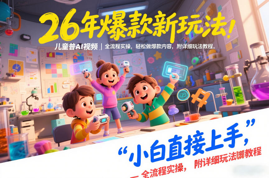 26年爆款新玩法，儿童科普AI视频，全流程实操，轻松做爆款内容，小白直接上手，附详细玩法教程-一世倾承云网创