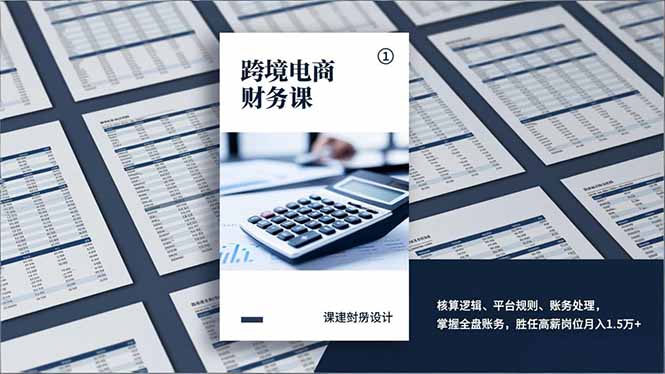 跨境电商财务课，核算逻辑、平台规则、账务处理，掌握全盘账务，胜任高薪岗位月入1.5万+-一世倾承云网创