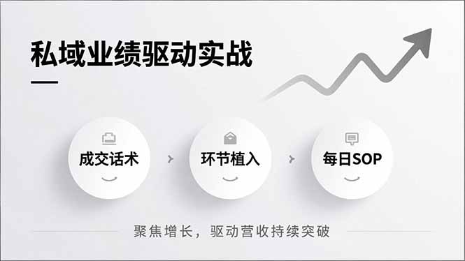 私域业绩驱动实战，成交话术、环节植入、每日SOP，聚焦增长，驱动营收持续突破-一世倾承云网创