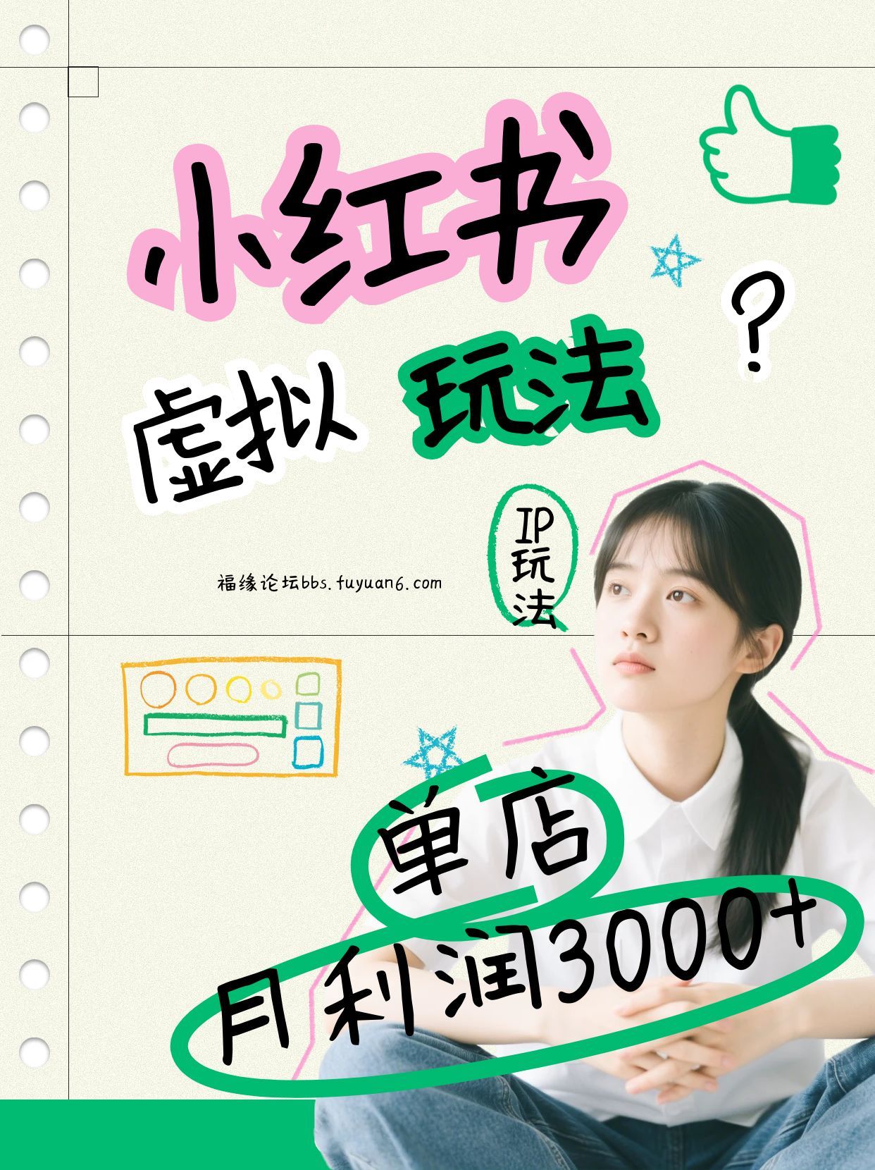 小红书虚拟玩法(铺货流和单品玩法)，单店月利润3000+，IP打法+原创商品(0违规)-一世倾承云网创