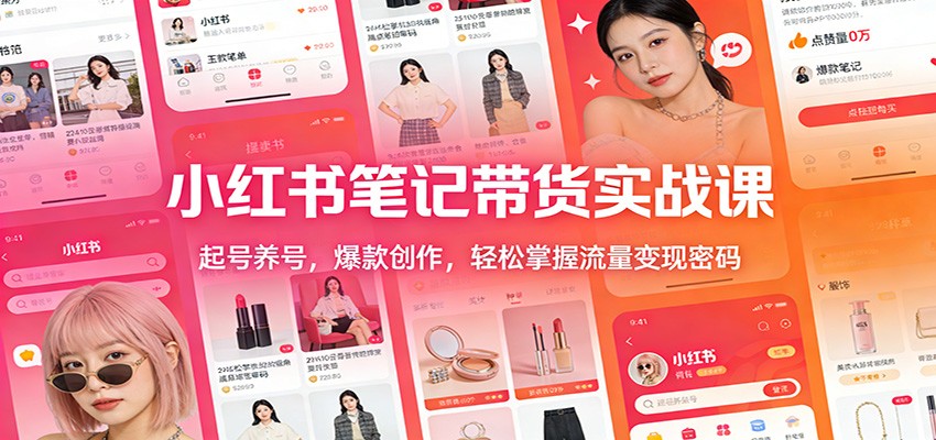 小红书笔记带货实战课：起号养号，爆款创作，轻松掌握流量变现密码-一世倾承云网创