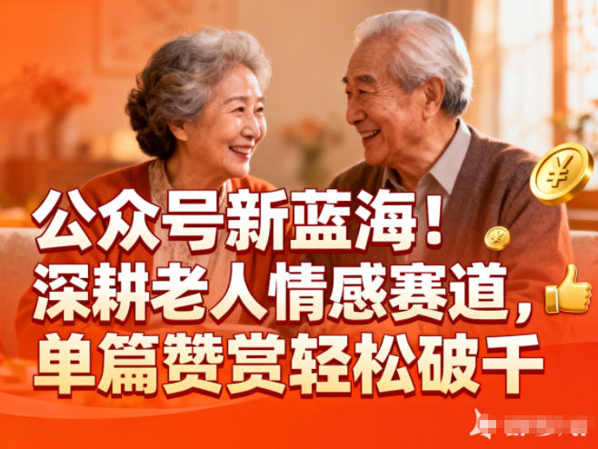 公众号新蓝海！深耕老人情感赛道，单篇赞赏轻松破1k-一世倾承云网创
