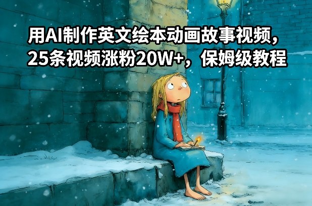 用AI制作英文绘本动画故事视频，25条视频涨粉20W+，保姆级教程-一世倾承云网创
